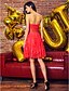 cheap Prom Dresses-A-Line Dress Holiday Homecoming Knee Length Sleeveless Bateau Neck Lace with Sash / Ribbon 2024