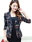 cheap Women&#039;s Blazer&amp;Suits-Women&#039;s Spring Blazer,Geometric Notch Lapel Long Sleeve Regular Polyester