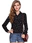 cheap Women&#039;s Blouses &amp; Shirts-Women&#039;s Print Mesh Shirt Casual Daily Shirt Collar Black / Beige