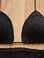 preiswerte Bikinis und Bademode-Damen Badeanzug Bikinis Bademode Einfarbig Schwarz Weiß Braun Hellblau Dreieck Halfterhals Badeanzüge Geflochtene Haarzöpfe