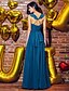 cheap Prom Dresses-A-Line Elegant Prom Formal Evening Dress V Neck Sleeveless Ankle Length Georgette with Pleats 2021