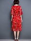 cheap Print Dresses-Women&#039;s Plus Size Sophisticated Chiffon Swing Dress - Floral