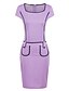 cheap Plus Size Dresses-Women&#039;s Work / Casual / Day Patchwork Sheath Dress , Round Neck Knee-length Polyester