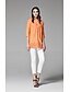 cheap Women&#039;s Tops-ZigZag® Women&#039;s Shirt Collar 1/2 Length Sleeve Shirt &amp; Blouse Orange - 11171