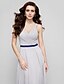 billige Kjoler for Spesielle Anledninger-A-linje stropper Gulvlang Chiffon Kjole med Kryssdrapering av TS Couture®