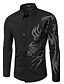cheap Men&#039;s Shirts-Men&#039;s Cotton Shirt Print Black L / Long Sleeve