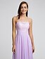 cheap Bridesmaid Dresses-Sheath / Column Strapless Floor Length Chiffon / Lace Bodice Bridesmaid Dress with Lace / Sash / Ribbon / Ruched