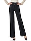 cheap Women&#039;s Pants-Women&#039;s Plus Size Linen Straight Wide Leg Jeans Pants - Solid Colored Black Gray