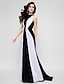 cheap Kjoler for Spesielle Anledninger-Sheath / Column Jewel Neck Floor Length Chiffon Dress with Pleats by TS Couture®