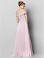 cheap Prom Dresses-A-Line Sparkle &amp; Shine Prom Formal Evening Dress Off Shoulder Sleeveless Floor Length Chiffon with Appliques