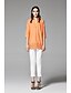 cheap Women&#039;s Tops-ZigZag® Women&#039;s Shirt Collar 1/2 Length Sleeve Shirt &amp; Blouse Orange - 11171