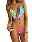 cheap Women&#039;s Swimwear &amp; Bikinis-Women&#039;s Color Block Bikini Cover-Up Swimsuit Solid Colored Halter Neck Swimwear Bathing Suits Rainbow