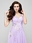 cheap Special Occasion Dresses-A-Line Illusion Neck Court Train Chiffon / Tulle Dress with Appliques / Side Draping / Ruched by TS Couture®