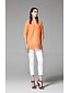 cheap Women&#039;s Tops-ZigZag® Women&#039;s Shirt Collar 1/2 Length Sleeve Shirt &amp; Blouse Orange - 11171