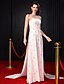 cheap Special Occasion Dresses-A-Line Celebrity Style Pastel Colors Beaded &amp; Sequin Formal Evening Dress Spaghetti Strap Sleeveless Court Train Chiffon with Crystals Beading 2020