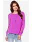 cheap Women&#039;s Blouses &amp; Shirts-Blouse - Solid Colored Cut Out Purple XL