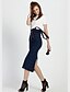 cheap Women&#039;s Skirts-Women&#039;s Daily Cotton Pencil Skirts - Solid Colored Denim Navy Blue S M L / Slim