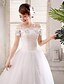 cheap Wedding Dresses-Ball Gown Bateau Neck Chapel Train Satin / Tulle Made-To-Measure Wedding Dresses with Crystal / Sequin by