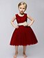 cheap Cufflinks-A-Line Knee Length Flower Girl Dress - Tulle Sleeveless Jewel Neck with Bow(s) / Sash / Ribbon / Flower by
