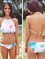 cheap Women&#039;s Swimwear &amp; Bikinis-Women&#039;s Swimwear Tankini Swimsuit Print White Bandeau Bathing Suits Sports Solid