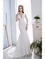 cheap Wedding Dresses-Trumpet / Mermaid Wedding Dress Chapel Train Halter Lace / Satin with Appliques / Lace / Pearl