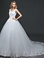 cheap Wedding Dresses-Trumpet / Mermaid Wedding Dress Court Train Bateau Lace / Tulle with Lace
