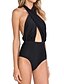 cheap Women&#039;s Swimwear &amp; Bikinis-Women&#039;s Solid One-piece Swimsuit Solid Colored Halter Neck Swimwear Bathing Suits White Black