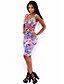 cheap Women&#039;s Swimwear &amp; Bikinis-Women&#039;s Floral Floral Plunging Neckline Straped Multi-piece Swimwear Purple