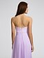 cheap Bridesmaid Dresses-Sheath / Column Strapless Floor Length Chiffon / Lace Bodice Bridesmaid Dress with Lace / Sash / Ribbon / Ruched