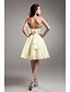 cheap Bridesmaid Dresses-A-Line Strapless Knee Length Taffeta Bridesmaid Dress with Beading