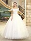 cheap Wedding Dresses-Wedding Dresses Ball Gown Off Shoulder Short Sleeve Floor Length Lace Over Tulle Bridal Gowns With Beading Appliques 2024