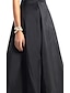 billige Cocktailkjoler-a-line svart kjole vintage hjemkomst bryllup gjest te lengde kortermet båthals taft med knapper 2024