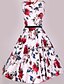 cheap Vintage Dresses-Women&#039;s Floral Daily Vintage A Line Dress - Floral Red Blue M L XL