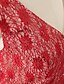 cheap Evening Dresses-Sheath / Column Vintage Inspired Formal Evening Dress V Neck Sleeveless Court Train Lace with Lace Sash / Ribbon Sequin 2020