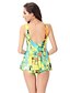 cheap Women&#039;s Swimwear &amp; Bikinis-Women&#039;s Lace Up Tankini Halter Neck Swimwear Swimsuit Bathing Suits - Color Block Blue Yellow Gray