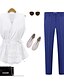baratos Calças de mulher-Mulheres Jeans Calças - Sólido Algodão Preto Branco Azul