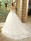 cheap Wedding Dresses-A-Line Strapless Court Train Tulle Made-To-Measure Wedding Dresses with Beading by