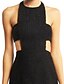 cheap Prom Dresses-Sheath / Column Little Black Dress Cut Out Cocktail Party Prom Dress Halter Neck Sleeveless Short / Mini Sequined Polyester with Sequin 2020