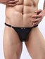 cheap Men&#039;s Exotic Underwear-Men&#039;s Ice Silk G-strings &amp; Thongs Panties Solid Color Natural Black Green Light Blue M L XL