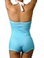 cheap One-piece swimsuits-Women&#039;s Swimwear One Piece Swimsuit Polka Dot Black Blue Halter Neck Bathing Suits Dot Retro