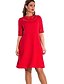 olcso Molett ruhák-Női Extra méret Alkalmi Egyenes Ruha Egyszínű Térdig érő Piros