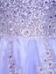 זול שמלות קוקטייל-גזרת A See Through מסיבת קוקטייל נשף רקודים שמלה בטו צוואר שרוולים קצרים באורך הקרסול טול עם קפלים 2020