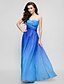 cheap Prom Dresses-Sheath / Column Strapless Floor Length Chiffon Prom / Formal Evening Dress with Criss Cross by TS Couture® / Color Gradient