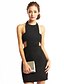 cheap Prom Dresses-Sheath / Column Little Black Dress Cut Out Cocktail Party Prom Dress Halter Neck Sleeveless Short / Mini Sequined Polyester with Sequin 2020