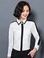 billige Bluser og skjorter til kvinner-Dame Store størrelser Fargeblokk Netting Skjorte Daglig Skjortekrage Hvit