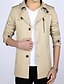 abordables Vestes Homme-Veste Pour des hommes Manches longues Décontracté Coton Couleur plaine Noir / Vert / Beige