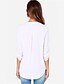 abordables Tops de tallas grandes-Mujer Camiseta Color sólido Talla Grande Escote en Pico Trabajo Fin de semana Cortado Manga Larga Tops Vino Blanco Negro