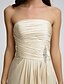 Χαμηλού Κόστους Φορέματα Παρανύμφων-θήκη / κολόνα φόρεμα παράνυμφου στράπλες αμάνικο κομψό σατέν μήκους δαπέδου με κρυστάλλινο σταυρό / κρύσταλλα