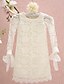 cheap Flower Girl Dresses-Sheath / Column Knee Length Flower Girl Dresses Holiday Lace Long Sleeve Jewel Neck with Lace