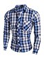 cheap Men&#039;s Shirts-Men&#039;s Color Block Shirt - Cotton Casual Daily Blue / Spring / Fall / Long Sleeve